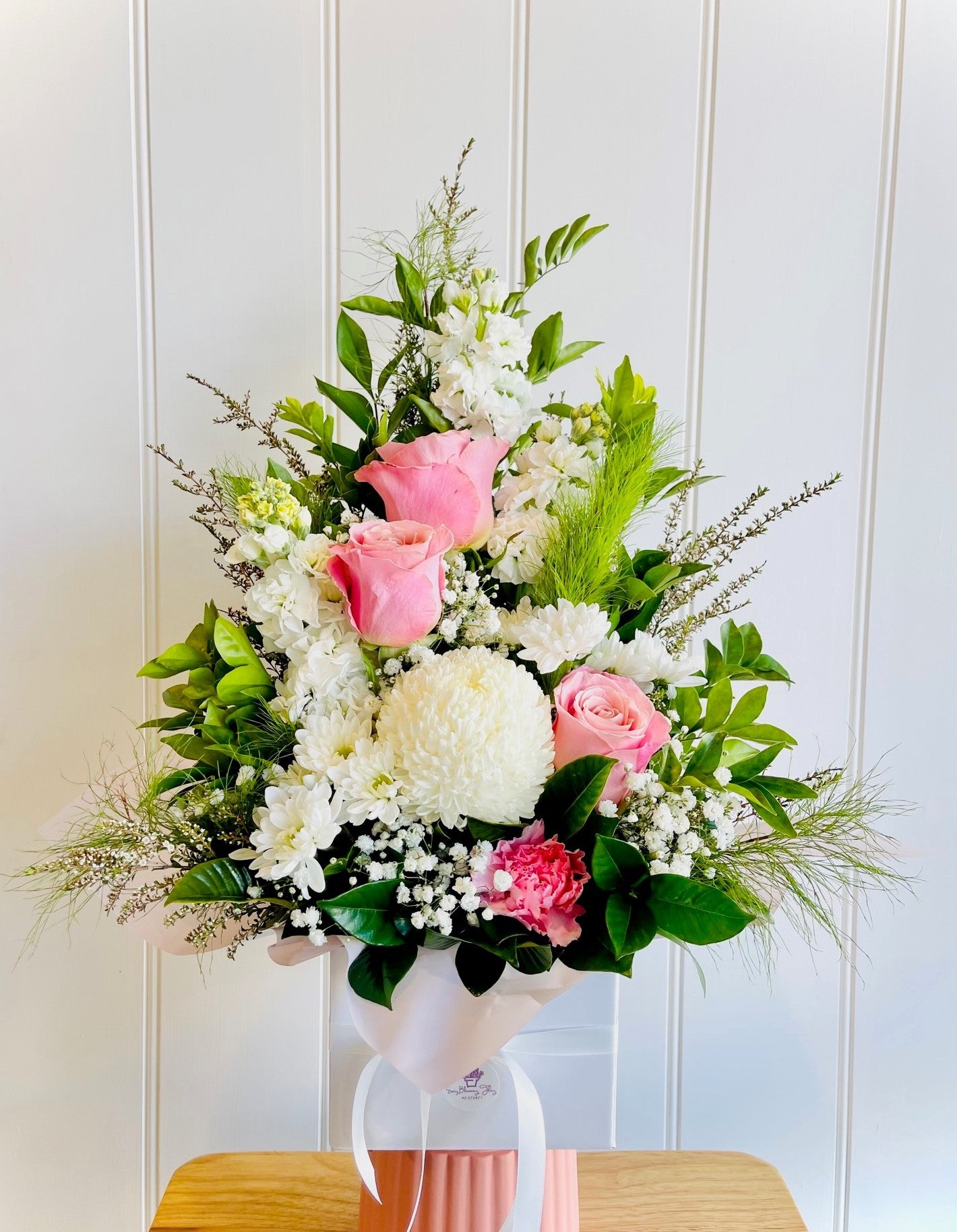 Elegant Pink & White Boxed Arrangement