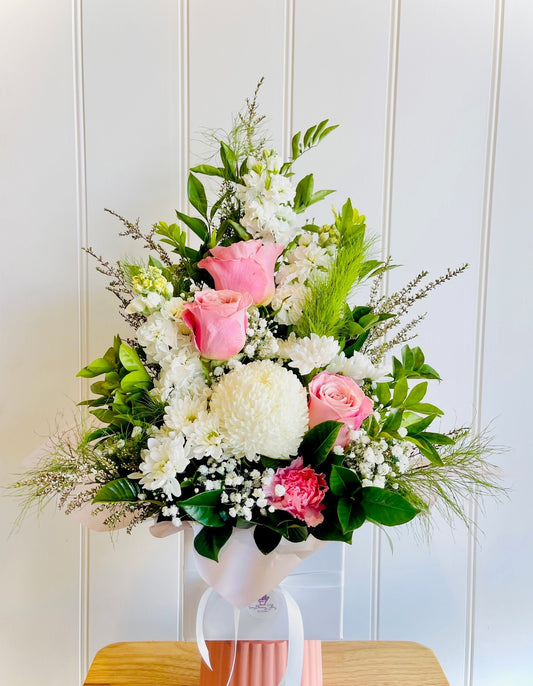 Elegant Pink & White Boxed Arrangement